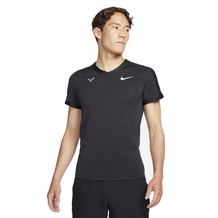 zuurstof wijsvinger niets Nike Dri-Fit ADV Rafael Nadal Zwart / Silver T-Shirt - Tennisdeals